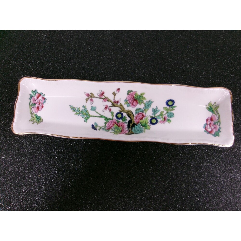 Vintage Royal Grafton Fine English Bone China Indian Tree Tray Dish 8 x 2